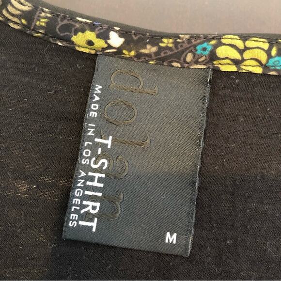 Anthropologie Dolan black burnout sheer button down top size Medium - Picture 10 of 14